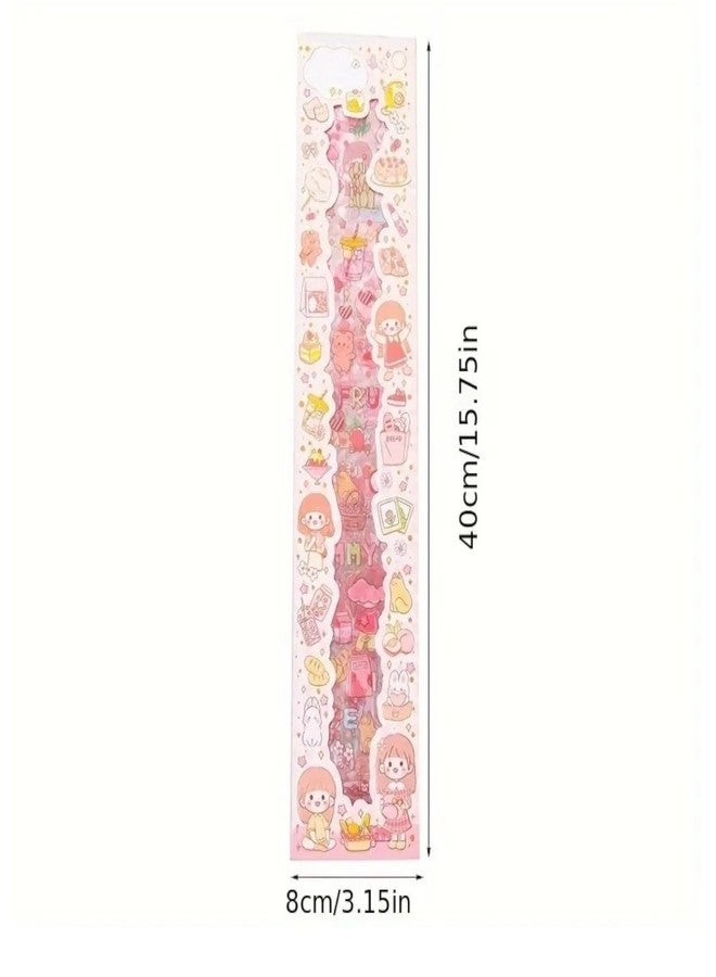 SAMVARDHAN Cute Kawaii Stickers - 20 PET Sheets Cute Washi Stickers for Project, Japanese Style Girls Sticker Set, Size of Each Sheet - 40 X 8 CM (Color and Design May Vary) (20 Sheets (Random Color)) - Image 4